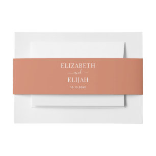 Personalized Terracotta Autumn Fall Wedding Invitation Belly Band
