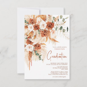 Personalized Terracotta Photo Boho Graduation Invitation