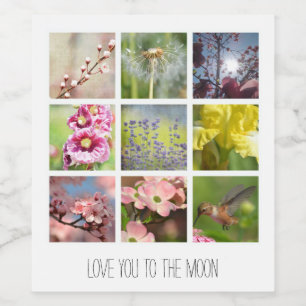 Personalized Text and Photo Collage Wine Label