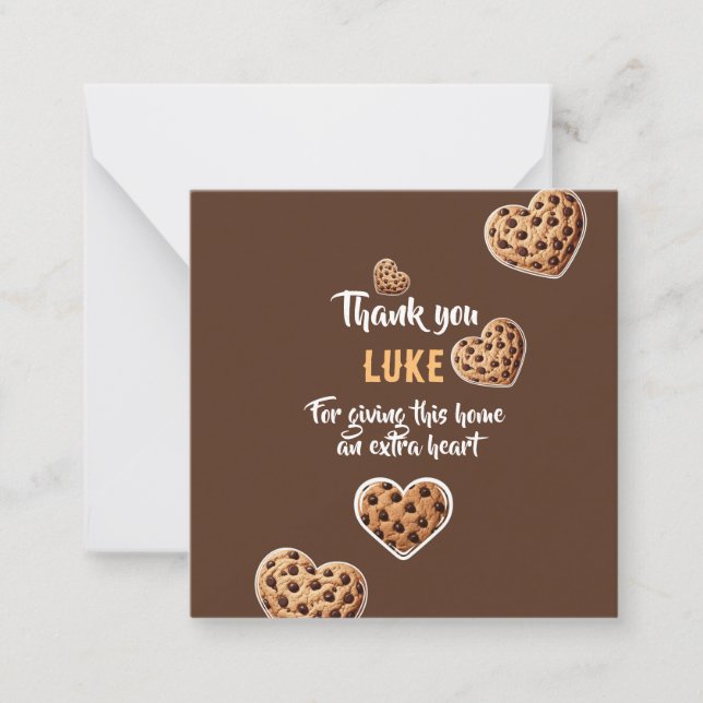 Personalized Thank you cookie hearts design Card (Front)