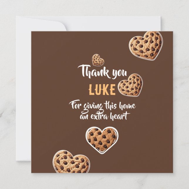 Personalized Thank you cookie hearts design Card (Front)