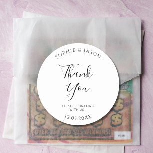 Personalized Thank You Custom Wedding Party Favor Classic Round Sticker