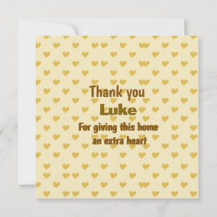 Personalized Thank you heart design Card