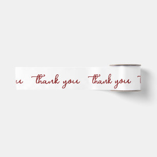 PERSONALIZED THANK YOU STYLISH MODERN WHITE SATIN RIBBON