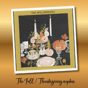 PERSONALIZED THANKSGIVING AUTUMN FALL NAPKIN