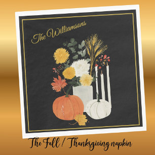 PERSONALIZED THANKSGIVING AUTUMN FALL NAPKIN