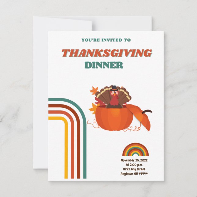 Personalized Thanksgiving Dinner  Invitation (Front)