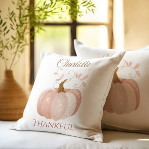 Personalized Thanksgiving – Fall Pumpkin Thankful  Cushion