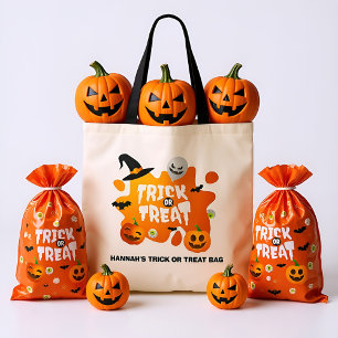 Personalized The Boo Crew Halloween Ghost Pumpkin Tote Bag