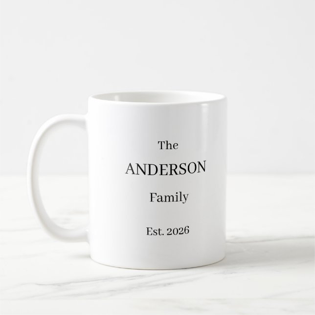 Personalized The Last Name Family Mug – Custom Wed (Left)