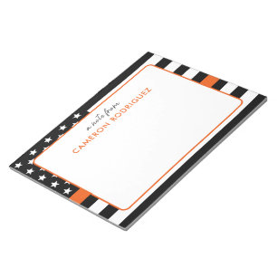 Personalized Thin Orange Line Search and Rescue Notepad
