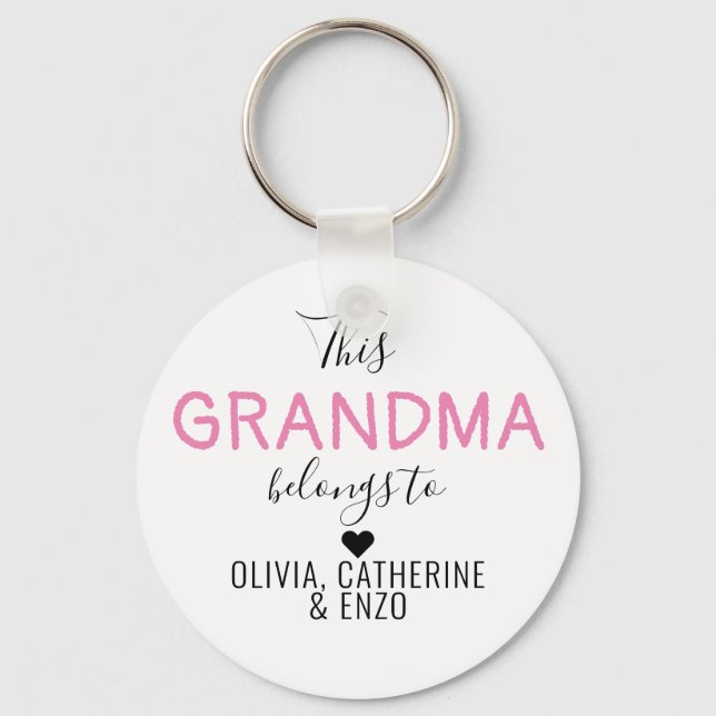 Personalized This Grandma Belongs To Mother's Day Key Ring (Front)
