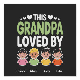 Personalized This Grandpa Loved By – Custom Kids Poster