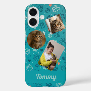 Personalized Three Photo Collage & Name Phone Case