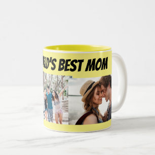 Personalized Three photo Mother's Day Two-Tone Coffee Mug