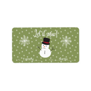 Personalized To / From Name Tag Christmas Stickers