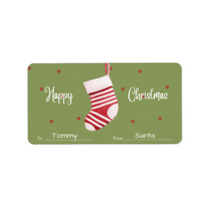 Personalized To / From Name Tag Christmas Stickers