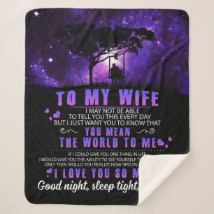 Personalized To My Wife, Letter From Husband Blank Sherpa Blanket