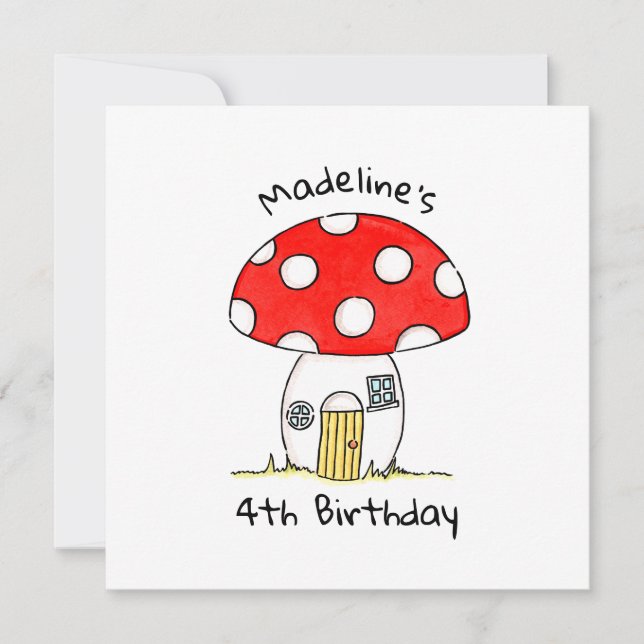 Personalized Toadstool Children's Invitation (Front)