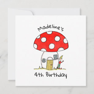 Personalized Toadstool & Elf Invitation