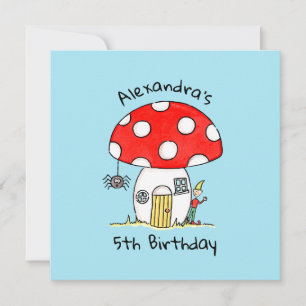 Personalized Toadstool, Elf & Spider Invitation