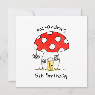 Personalized Toadstool & Spider Invitation