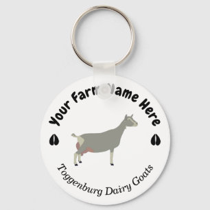 Personalized Toggenburg Dairy Goat Key Ring