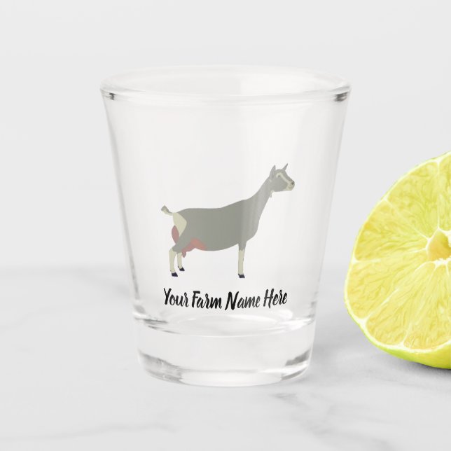 Personalized Toggenburg Dairy Goat Shot Glass (Front)