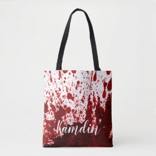 Personalized Tote Bag Blood Splatter Vampire Gothi