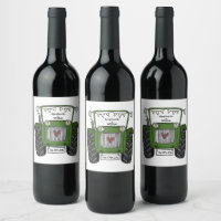 Personalized Tractor Country Wedding Bottle Label
