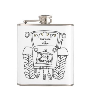 Personalized Tractor Country Wedding Gift Hip Flask