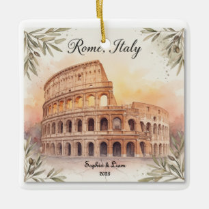 Personalized Travel Honeymoon or Vacation Keepsake Ceramic Ornament