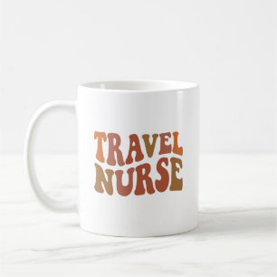 Personalized Travel Nurse Retro Typography Coffee Mug
