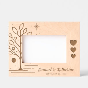 Personalized Tree of Life Wood Anniversary Etched Frames