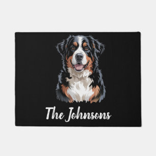 Personalized Trendy  Bernese Mountain Dog  Doormat