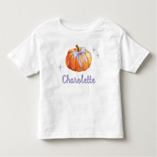 Personalized Trick or Treat Halloween Pumpkin Bow Toddler T-Shirt