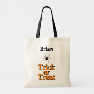 Personalized Trick or Treat Spider Tote Bag