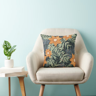 Personalized Tropical Floral Leaves Cushion