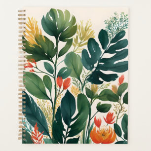 Personalized Tropical Floral Print Planner