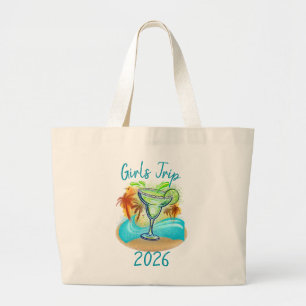 Personalized Tropical Island Large Tote Bag