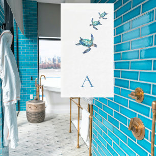 Personalized Tropical Sea Turtle Bathroom Napkin