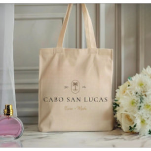 Personalized Tropical Wedding Destination Weekend Tote Bag