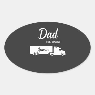 Personalized Trucker Dad Sticker with Semi Truck