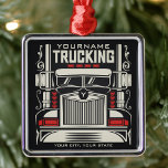 Personalized Trucking 18 Wheeler BIG RIG Trucker Metal Tree Decoration<br><div class="desc">Personalized Eighteen Wheeler Trucker Big Rig Semi Truck Trucking Company Design - Customize with your Name and Custom Text!</div>