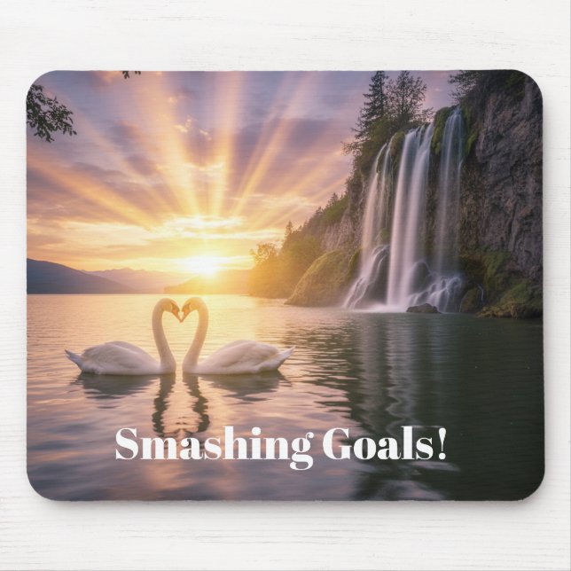 Personalized Trumpeter swans in the sunrise -  Mouse Pad (Front)