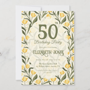 Personalized Tulip Themed Birthday Invitation