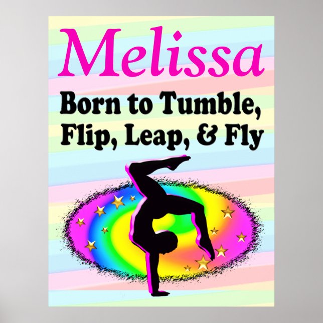 PERSONALIZED TUMBLING GYMNAST PERSONALIZED POSTER (Front)