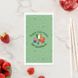 Personalized Turkey Ireland USA Shamrock Napkin