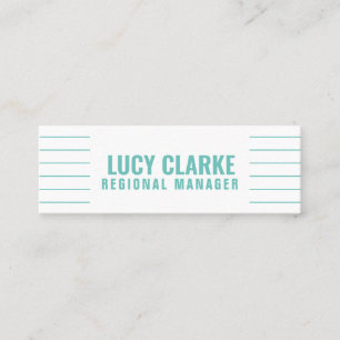 Personalized "Turquoise Strips" Twitter Mini Business Card