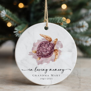 Personalized Turtle In Loving Memory Keepsake Ceramic Tree Decoration